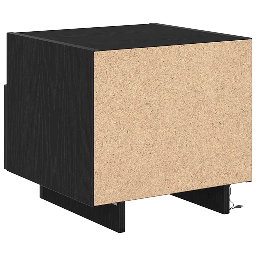 Set di 2 Comodini | Armadio da Notte | Mobiletto da notte con cassetto Rovere Nero 40 x 39 x 37 cm