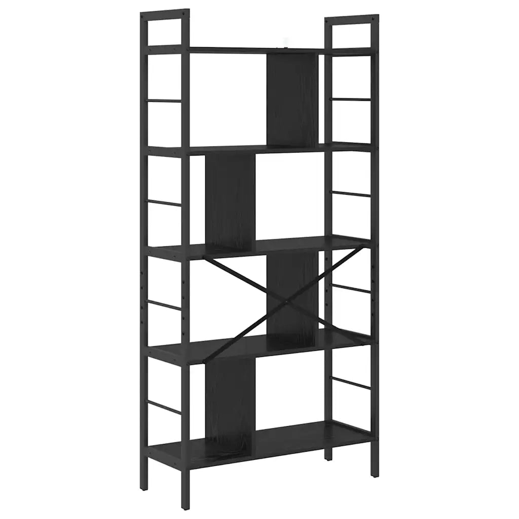 Libreria Rovere Nero 75 x 30 x 156 cm Legno multistrato 883958