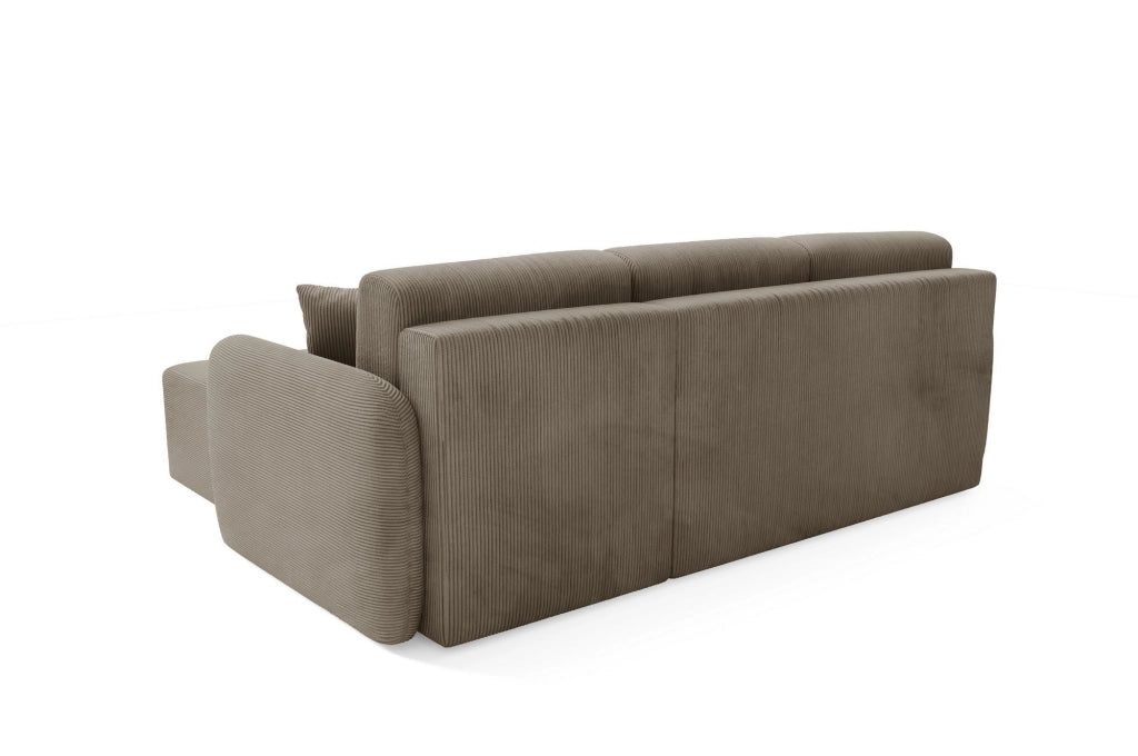 Ranco, Divano Letto con Penisola Contenitore, 245x185 cm Beige\ Tortora\