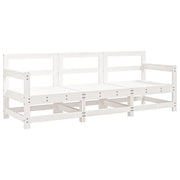 Set Salotto da Giardino 3 pz | Set di Mobili da Esterno Bianco in Legno Massello di Pino
