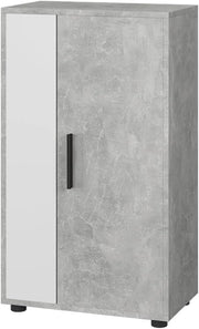 Credenza Berno, Cemento/Bianco, 50.1 x 87.3 cm con 2 scomparti