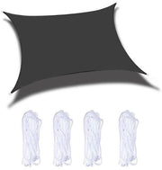 Ombrellone robusto, resistente ai raggi UV, resistente alle abrasioni e all'ossidazione, ombrellone rettangolare, accessori di montaggio, bordi incurvati bloccano la luce solare, telo respirante, patio esterno, giardino gazebo (3x5m) - nero