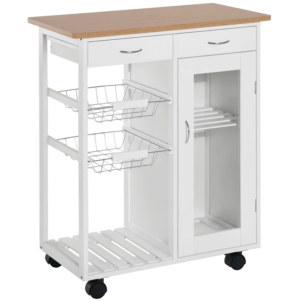 Carrello Multiusos con Cassetti e Ripiani ¨C ZephMum ¨C Legno 70x37x85cm