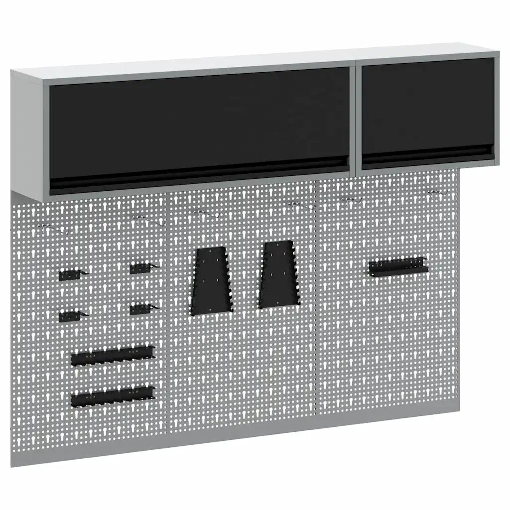 Set di armadi per attrezzi con lo scaffale 5 pcs Nero 3321412