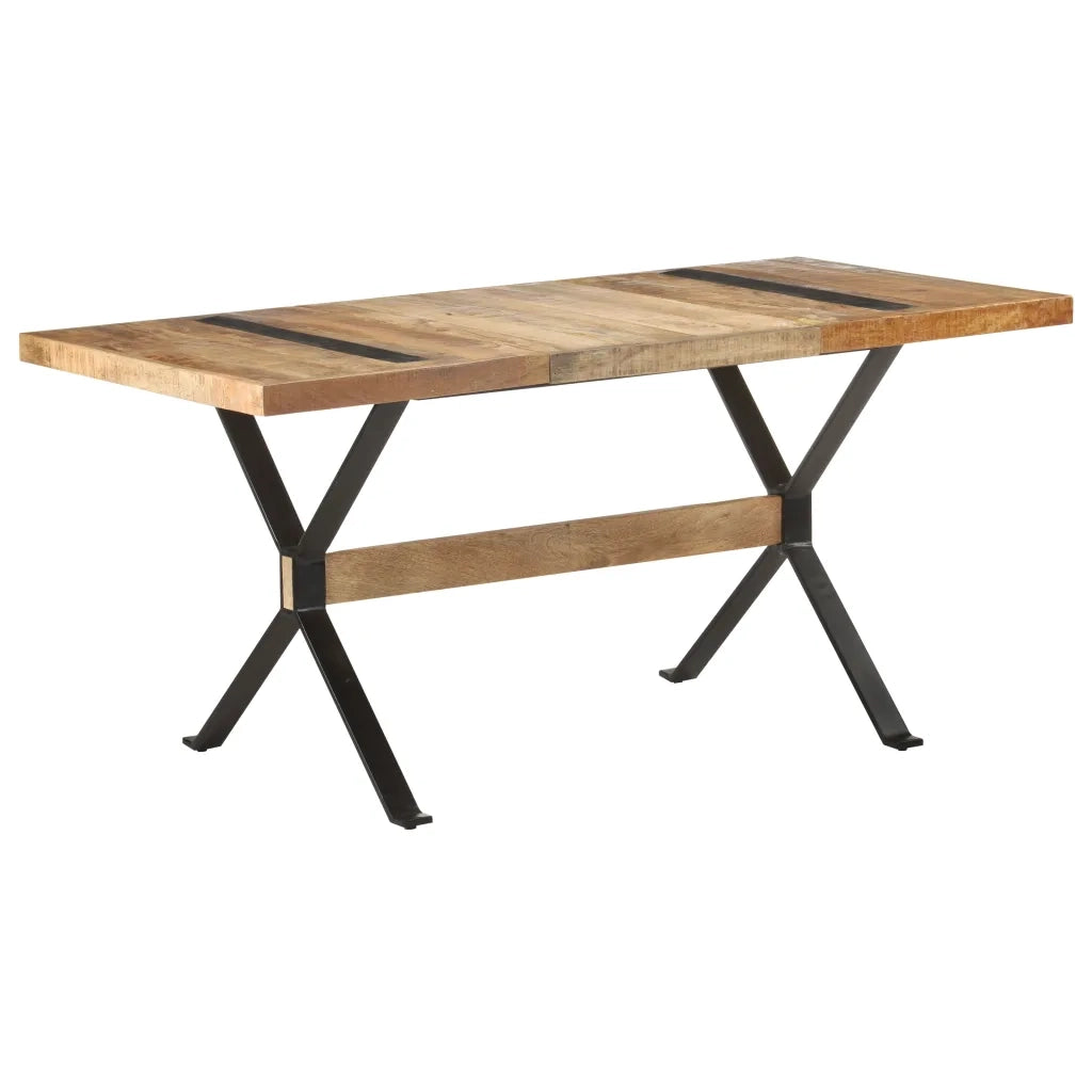 Tavolo da Pranzo 160x80x76 cm in Legno Massello di Mango Grezzo cod mxl 8797