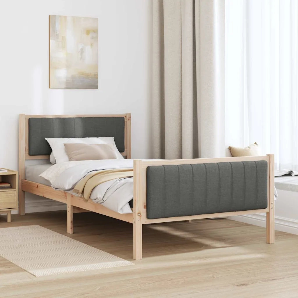 Struttura del Letto marrone e grigio scuro 100 x 200 cm