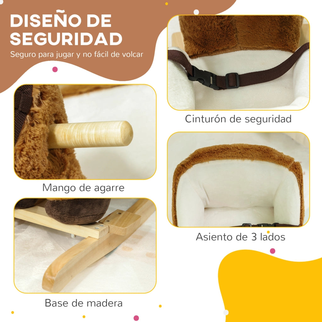Cavallo dondolo bambini ¨C Minimal ¨C 68x33x45 cm marrone