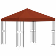 Gazebo | Pergolato 3 x 3 m Terracotta Poliestere e Acciaio 190 gsm