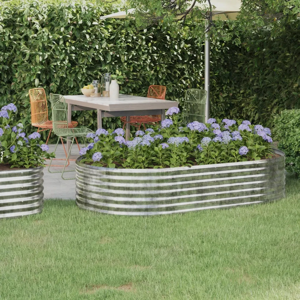Fioriere | Cassetta per fiori | Letto Giardino Acciaio Zincato 175x100x36cm Argento