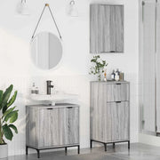Set di mobili per il bagno con cassetto 3 pcs Grigio sonoma 3393109