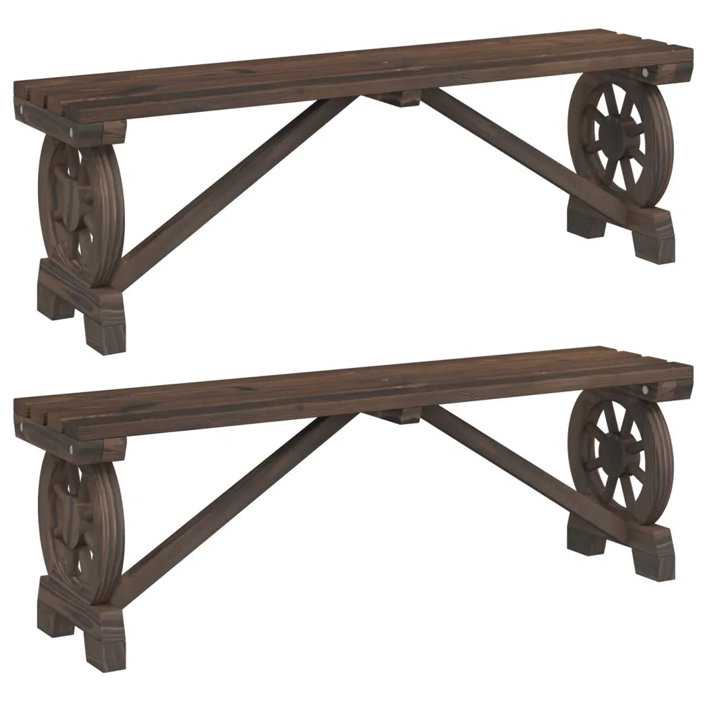 Panche da Giardino 2 pz in Legno Massello di Abete 3207136