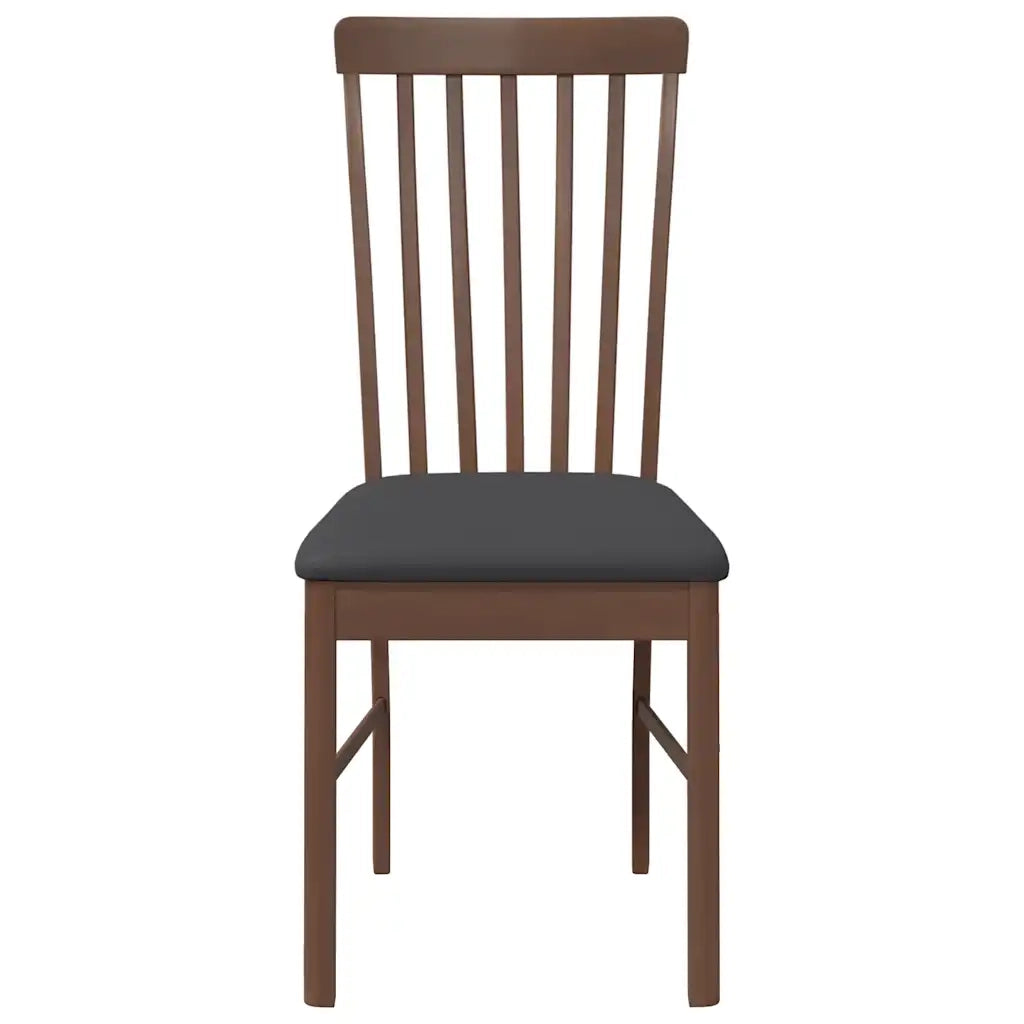 Sedie da Pranzo con Cuscini 2pz Marrone Legno Massello di Hevea 4102500