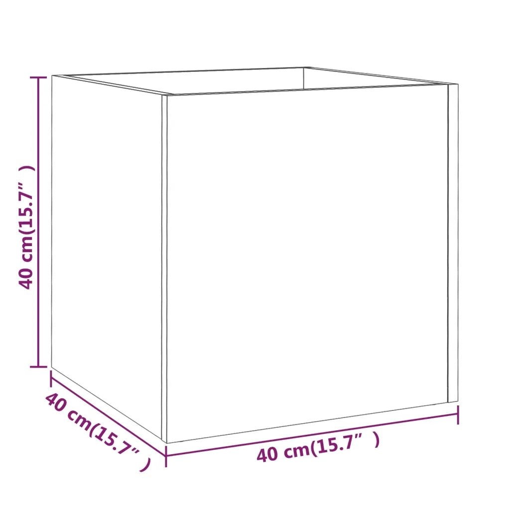 Fioriera-Vaso-Contenitore per Piante Bianco Lucido 40x40x40 cm in Legno Multistrato