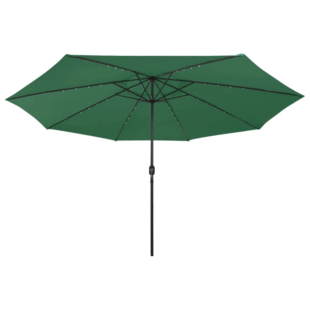 Ombrellone da esterno con LED e palo in metallo 400 cm verde 02_0008186