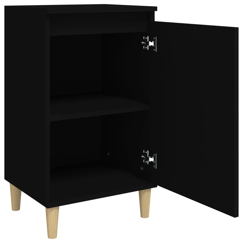 Set di 2 Comodini | Armadio da Notte | Mobiletto da notte Neri 40x35x70 cm in Legno Multistrato