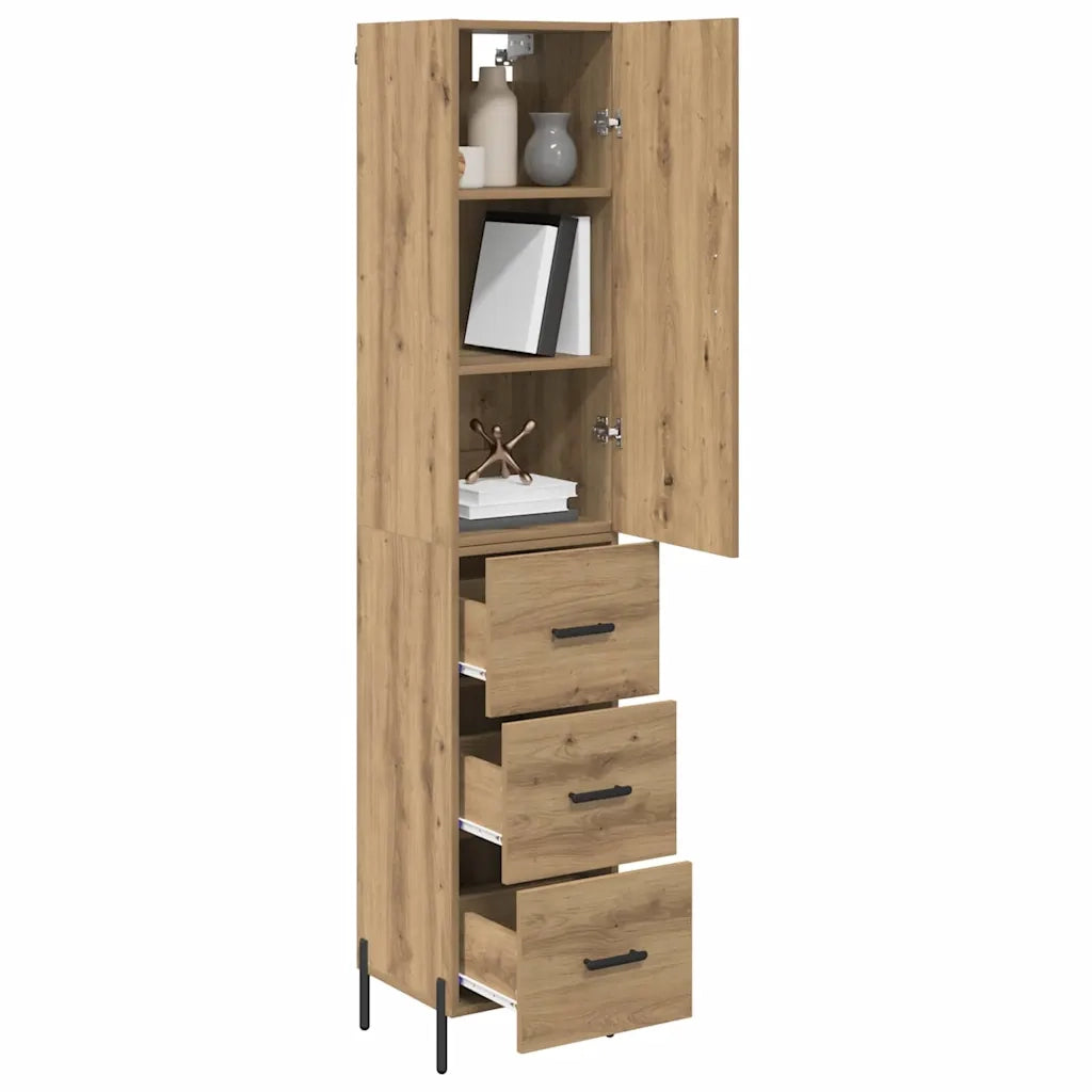 Credenza con Cassetto-Buffet-Armadio da cucina Rovere artigianale 34,5 x 34 x 180 cm 397432