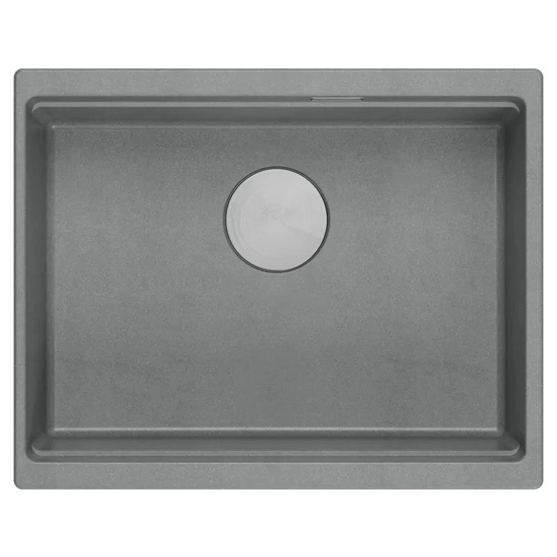 Lavello In Granito Logan 100 Grey Metallic Tappo acciaio