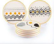 Set da tavola axiale per 6 persone per colazione e dolci - 6 pezzi, tavola per torte, resistente al lavastoviglie.