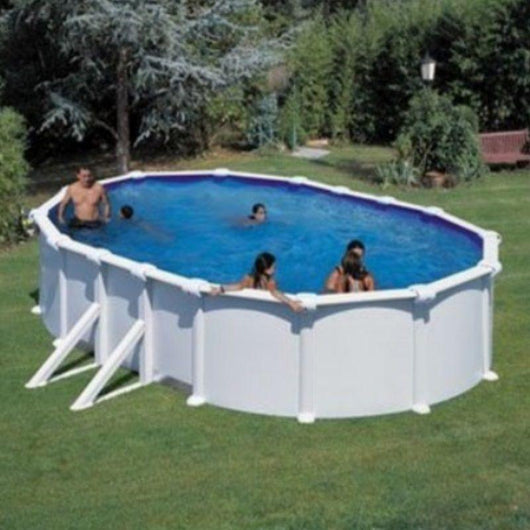 Piscina Fuori Terra Atlantis In Acciaio Ovale 610X375X132Cm Con Filtro A Sabbia E Scaletta