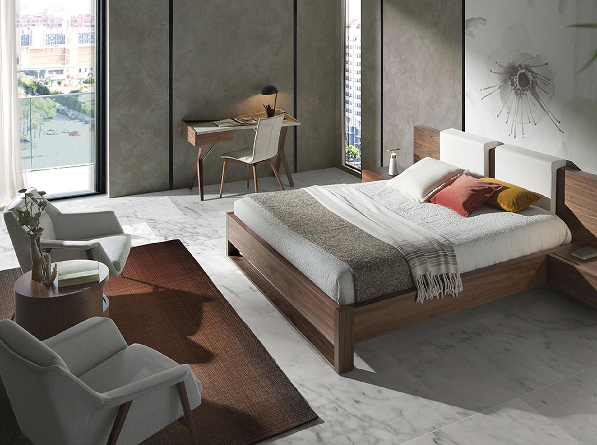 Poltrona in tessuto bianco