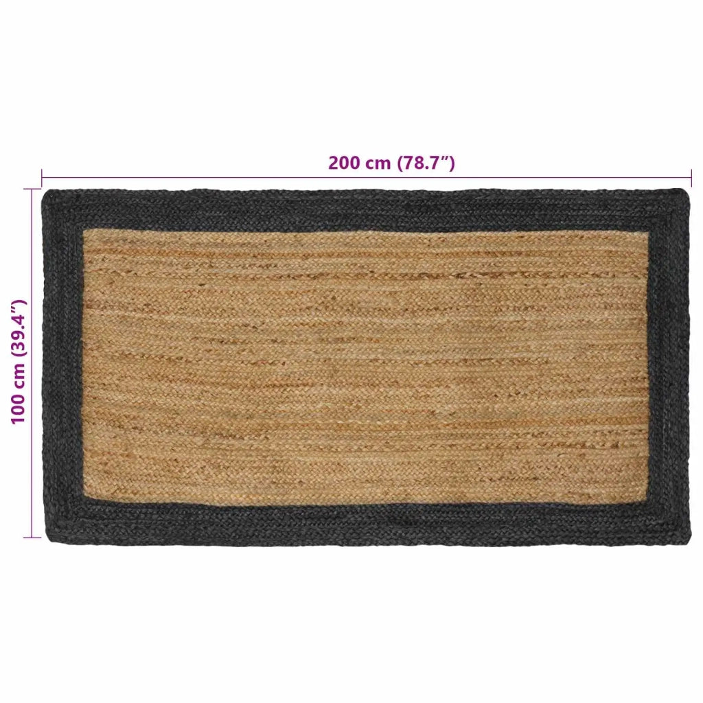 Tappeti per area Naturale e Grigio Scuro 100 x 200 cm Juta 42010689