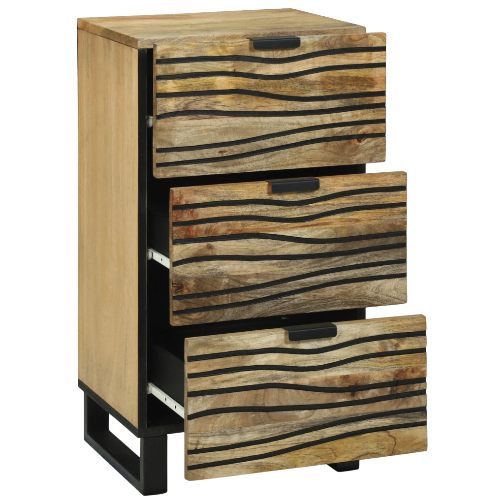 Sideboard 40x33.5x75 cm in Legno Massello di Mango e Legno Ingegnerizzato