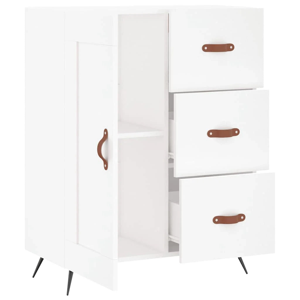 Buffet credenza cassettiera armadio mobile contenitore organizer per cucina soggiorno salotto 69,5 x 34 x 90 cm legno ingegnerizzato bianco 02_0030419