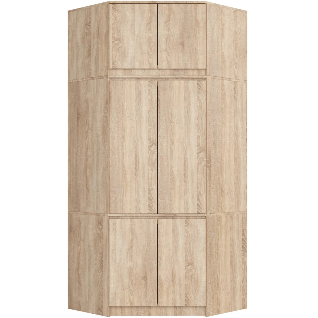 Armadio ad angolo AKORD S100 con sopralzo Sonoma Quercia 100 cm 4 ante 100x50x235 cm