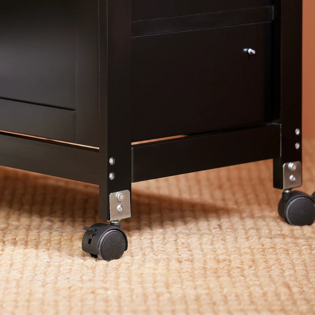 Carrello Cucina Credenza da Cucina o Bagno con 3 cassetti e 1 Cestino L68*P38*A85 cm colore nero FKW79-SCH