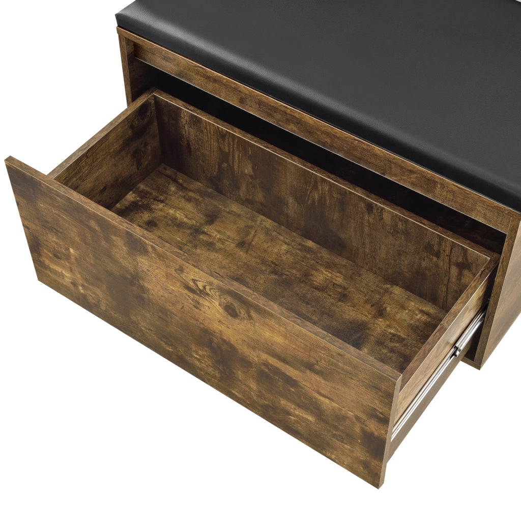 Panchina Portascarpe Degerfors con Cassetto 80x39x45 cm Effetto Rovere / Nero [en.casa]