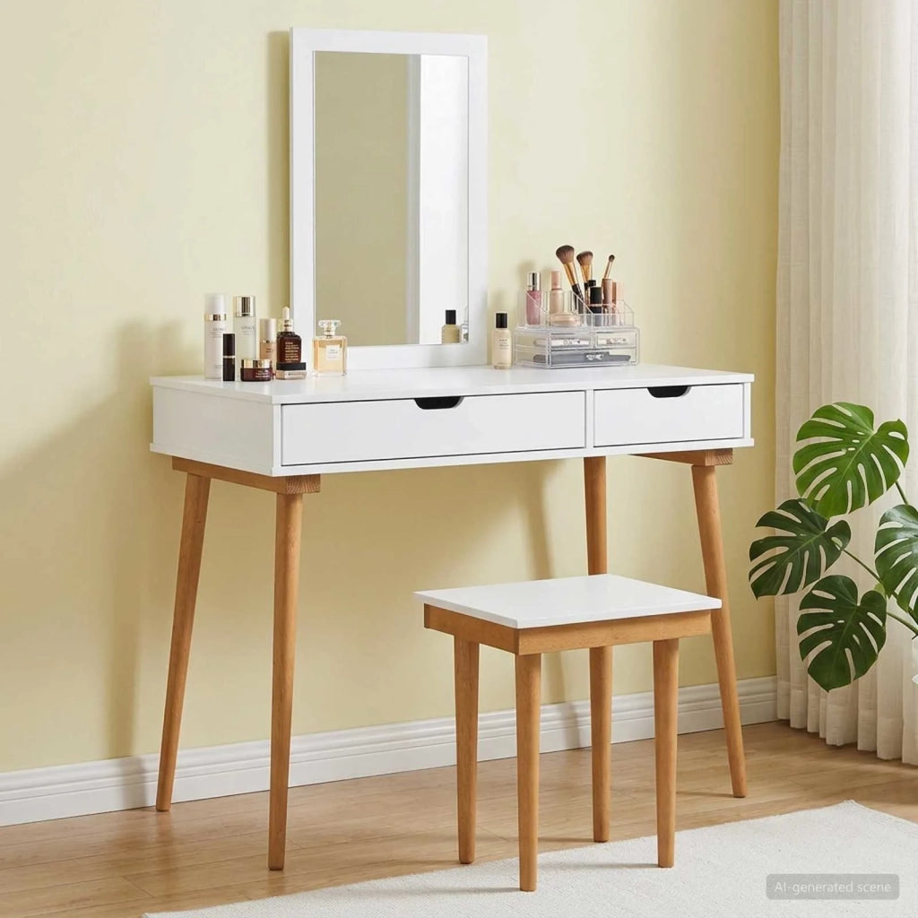 Set Tavolo da Trucco FAUSKE 3 pcs Bianco 100 x 50 x 143 cm 3438589