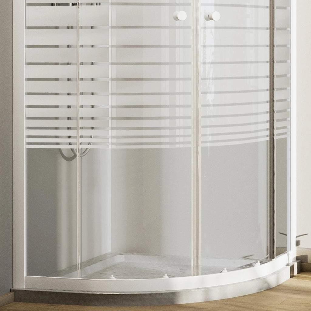 Box Doccia Bianco Semicircolare 90x90 CM H185 Vetro Serigrafato mod. Blanc