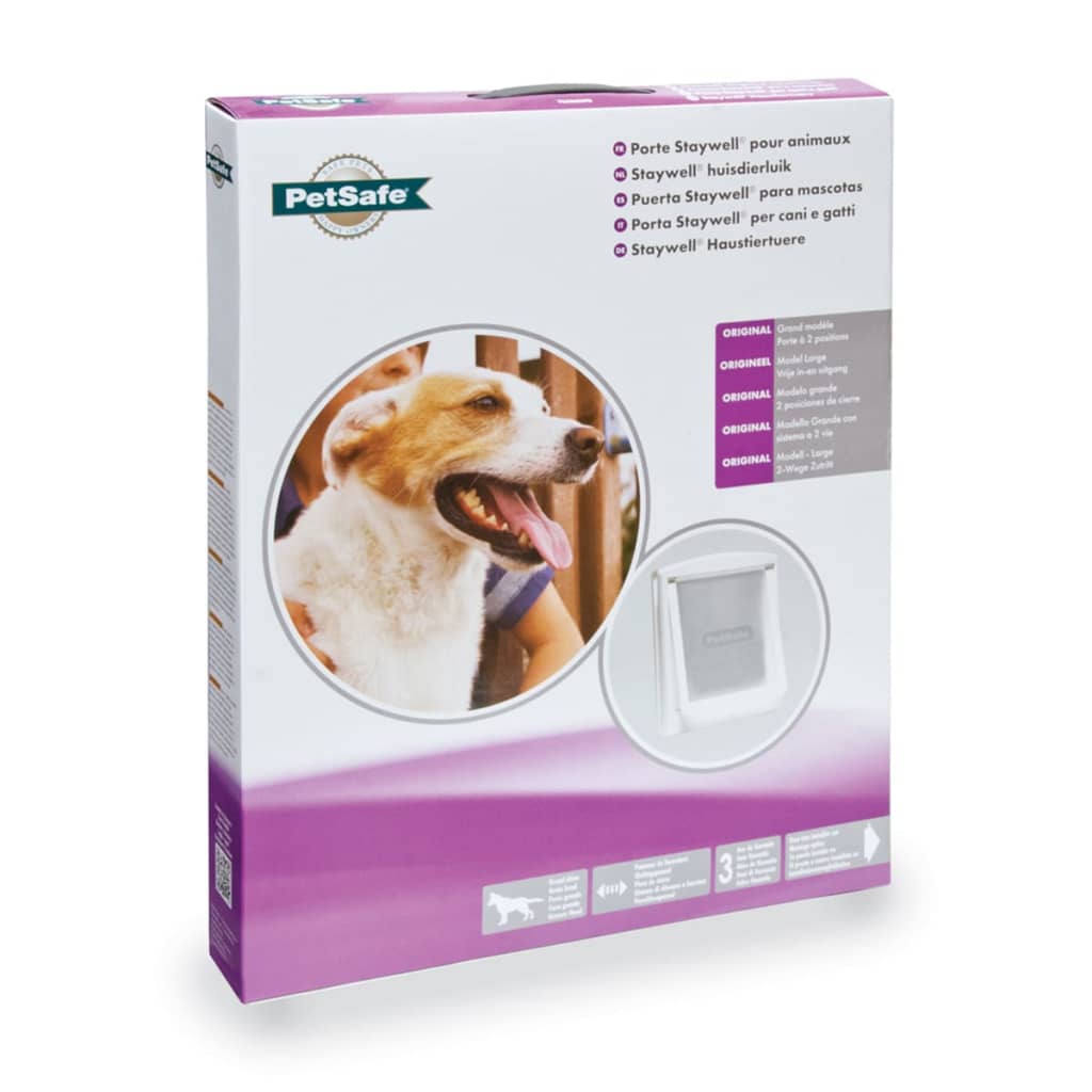 PetSafe Porta per Animali a 2 Direzioni 760 Grande 35,6x30,5 cm Bianca 411401