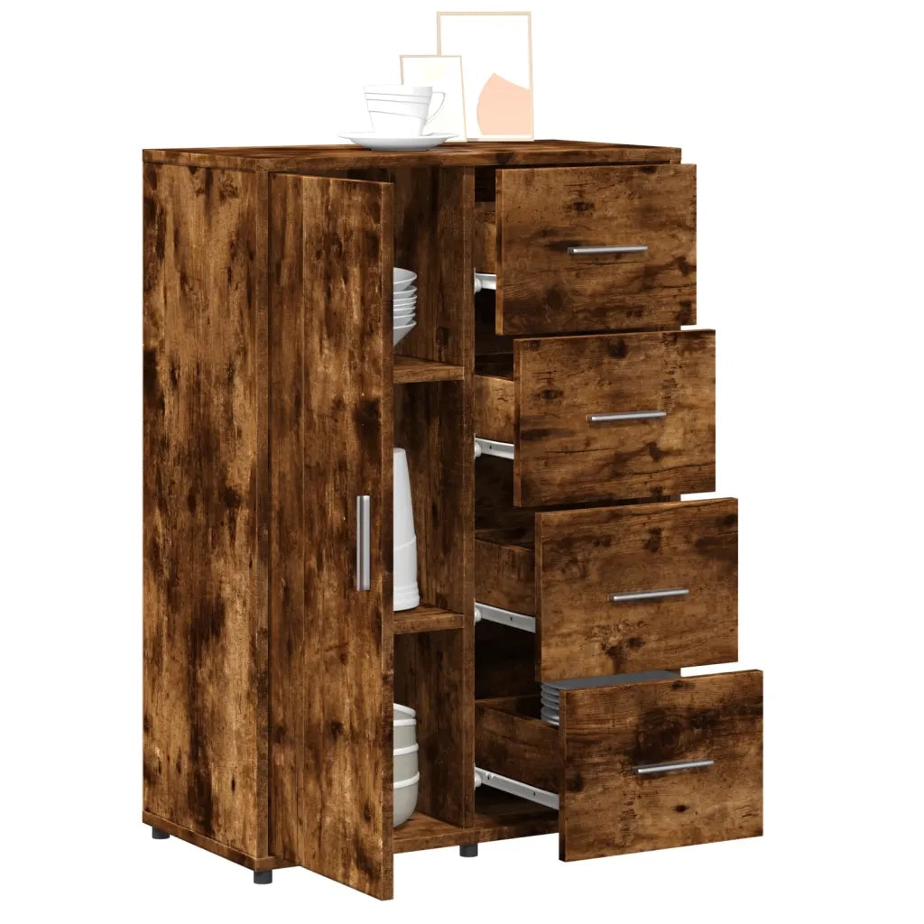 Credenza Rovere Fumo 60x31x84 cm in Legno Multistrato 840510
