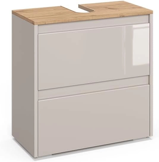 Mobile sottolavabo per bagno Majest, Antracite/Artisan, 60.1 x 62 cm con 2 cassetti