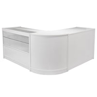 Set Draco con 3 Banconi Negozio e Reception Bianco Brillante Elegante Solidi
