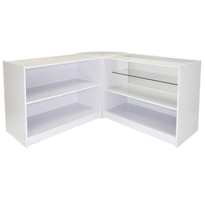 Set Draco con 3 Banconi Negozio e Reception Bianco Brillante Elegante Solidi