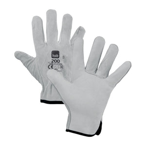 GUANTI HOB CROSTA/PALMO FIORE BOVINO BIANCO TG. 8  (12 paia)