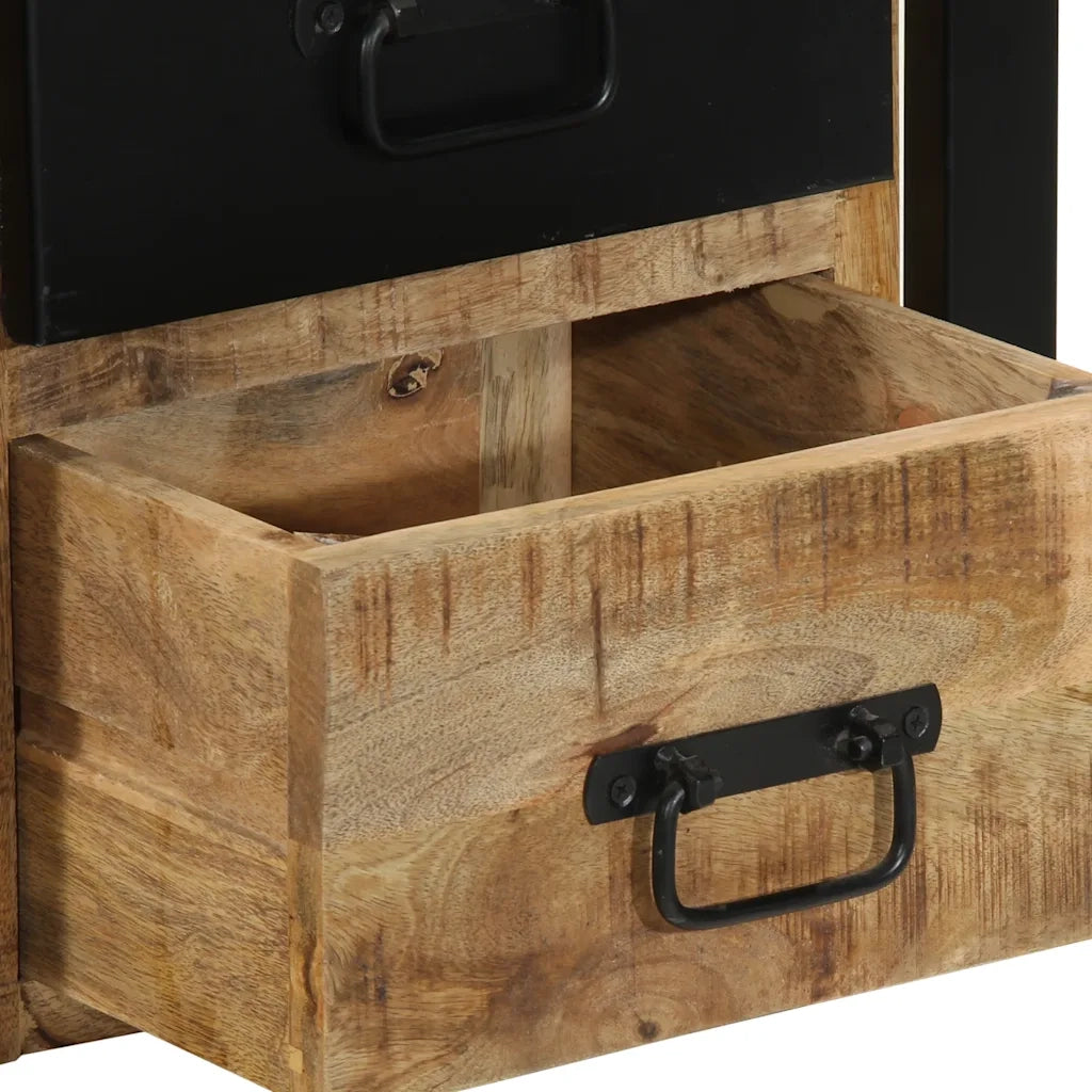 Comodino-Tavolino da notte 40x35x40 cm in Legno Grezzo Massello di Mango 689523