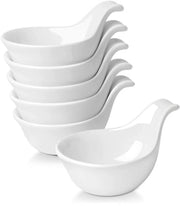 Set di immersione ceramica portatile da 3 oz. con manico - per spezie, salsa di soia, dips.