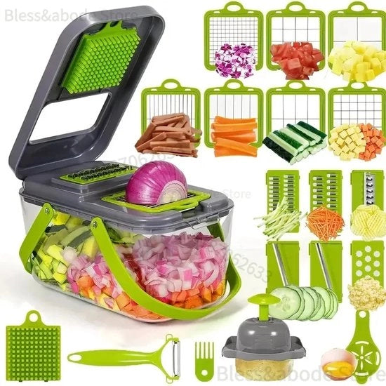 Chopper per Verdure - Multifunzionale - Manico - Dicer Integrato - Strumento da Cucina