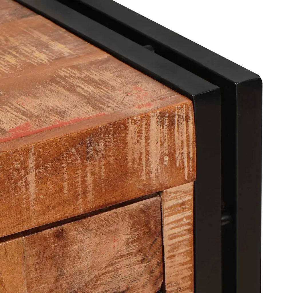 Credenza | Highboard con Ante Marrone Legno Recuperato Massello e Metallo