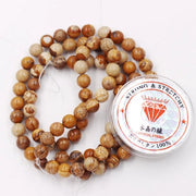 Kralen con corda per la creazione di accessori DIY Pietre energizzanti per bracciale curativo 8 mm = 96 pezzi e 1 rotolo di corda Agata 8 mm