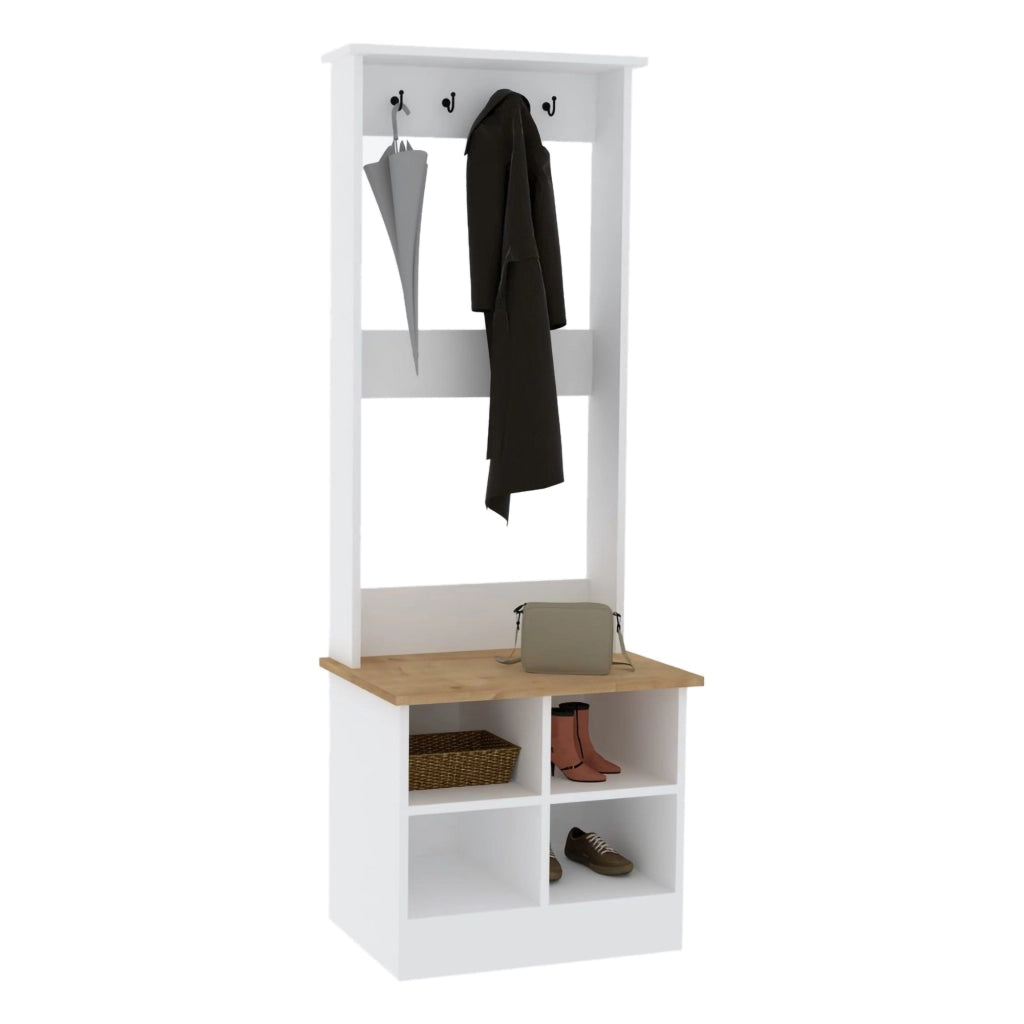 Verderio, Mobile da Ingresso 6 Ripiani, 64x43x175h cm Bianco