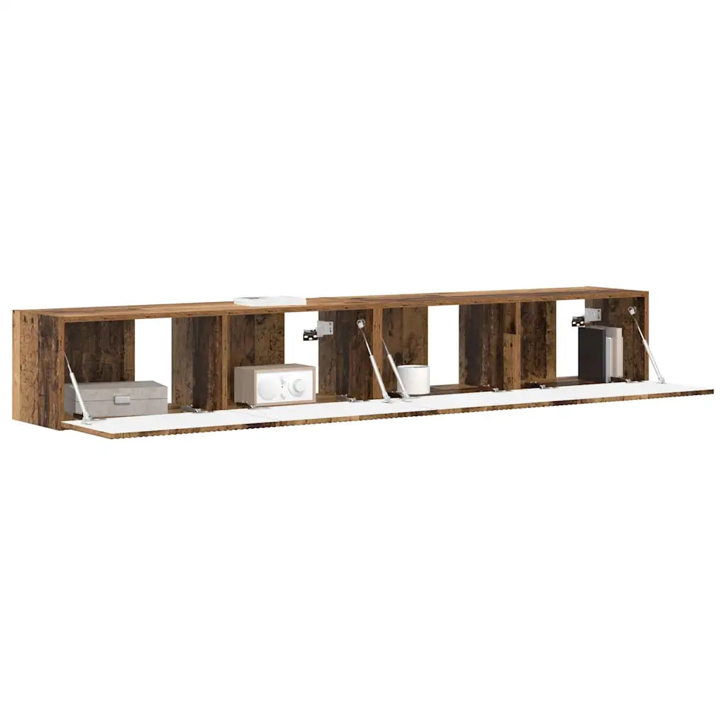 Mobile TV da parete 2 pz-Set di 2 Mobile TV a Muro-Credenza TV Legno vecchio 60 x 31 x 29.5 cm 664965