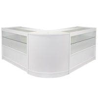 Set Gemini con 3 Banconi Negozio e Reception Bianco Brillante Elegante Solidi