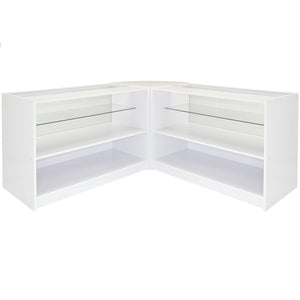 Set Gemini con 3 Banconi Negozio e Reception Bianco Brillante Elegante Solidi