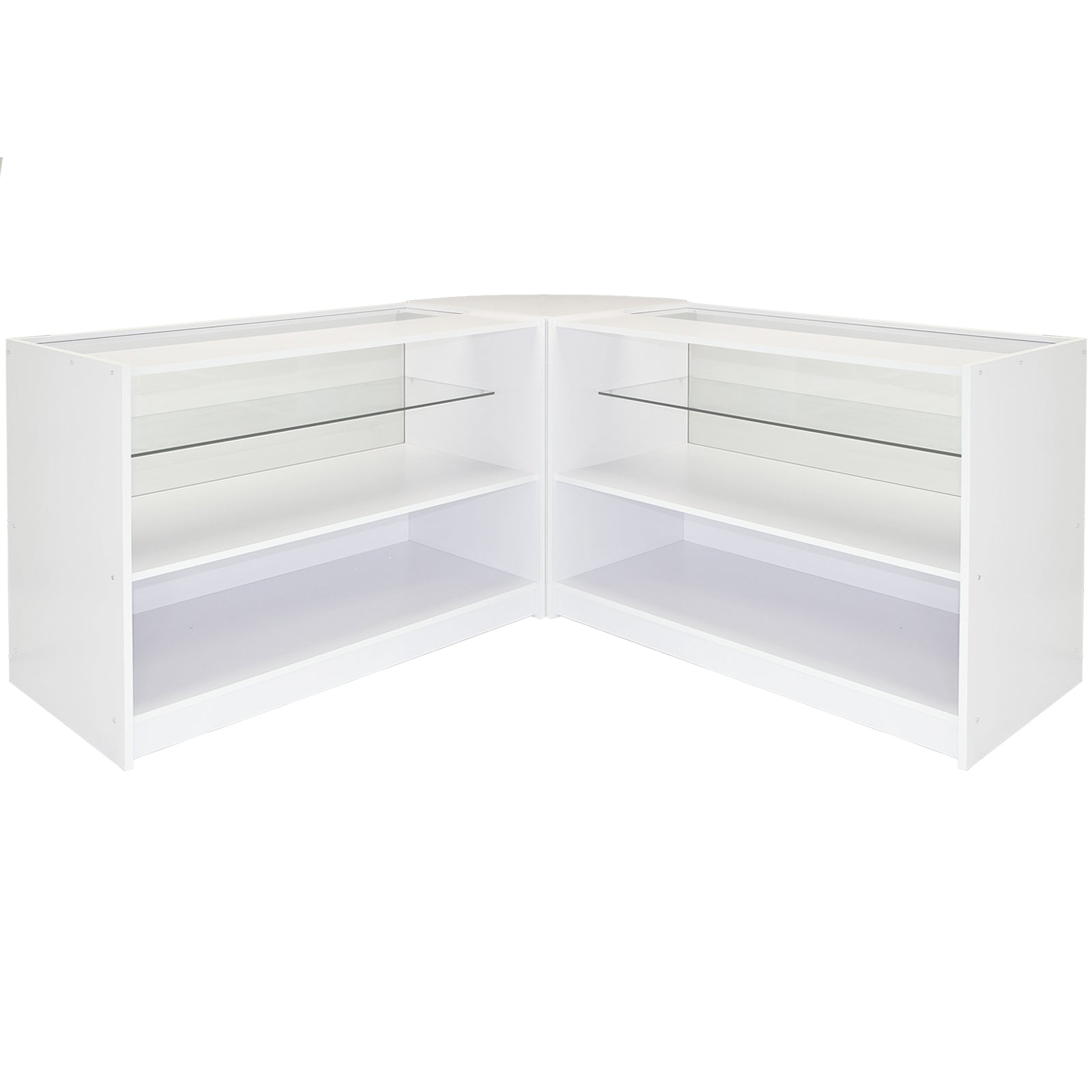 Set Gemini con 3 Banconi Negozio e Reception Bianco Brillante Elegante Solidi