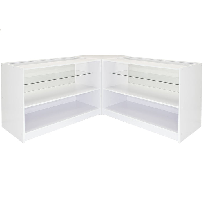 Set Gemini con 3 Banconi Negozio e Reception Bianco Brillante Elegante Solidi