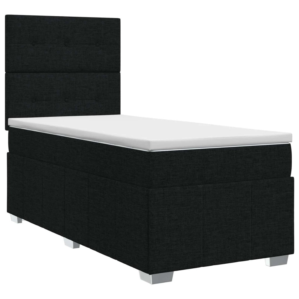 Letto box spring con materasso Nero 80 x 200 cm Tessuto 3454010